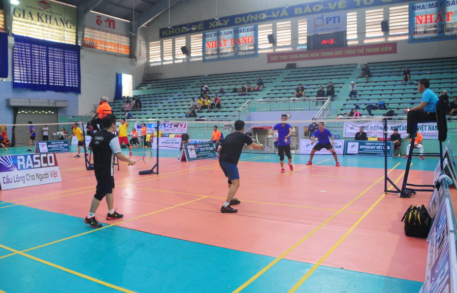 Trận chung kết nội dung đôi nam nhóm 3. Ảnh: Nguyễn Tú