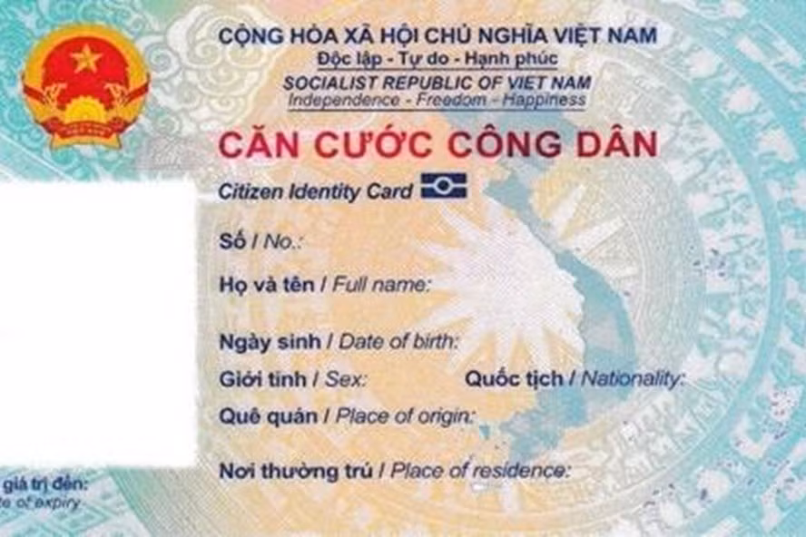 Mẫu thẻ căn cước công dân gắn chip điện tử chính thức. Ảnh: BCA.