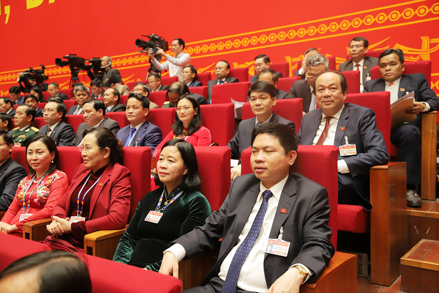  Đoàn đại biểu Đảng bộ tỉnh Gia Lai tham dự Đại hội đại biểu toàn quốc lần thứ XIII của Đảng. Ảnh: Phương Dung