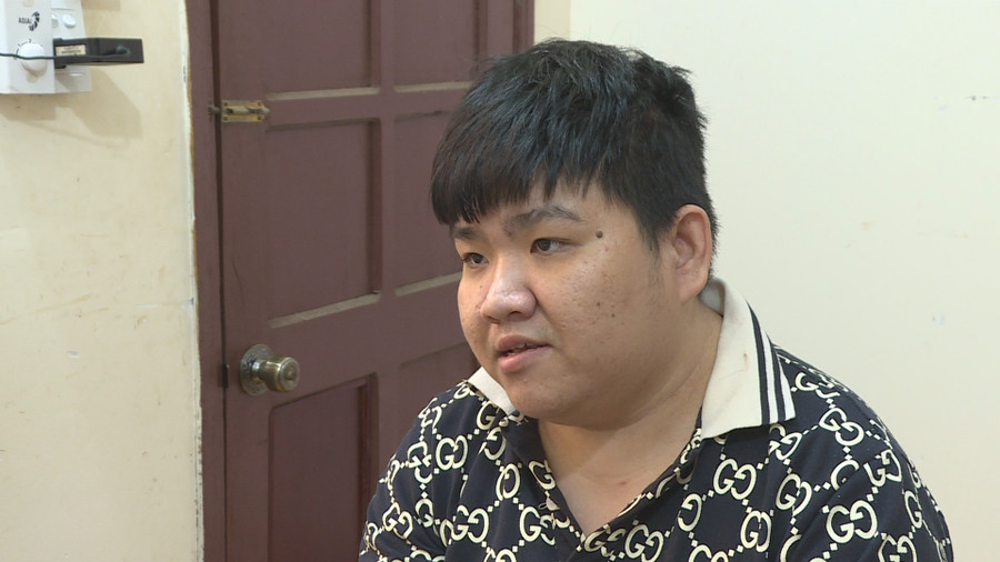 Đối tượng Võ Hoài Thiện tại cơ quan điều tra