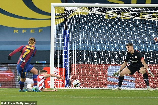 Antoine Griezmann có cho mình cú đúp bàn thắng. Ảnh: AFP