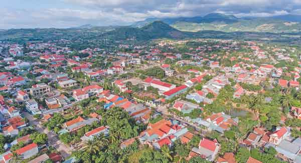 Một góc huyện Kbang nhìn từ trên cao. Ảnh: Phan Nguyên