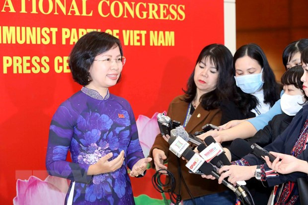Đại biểu Bùi Huyền Mai, Ủy viên Ban Thường vụ, Trưởng Ban Tuyên giáo Thành ủy Hà Nội trả lời phỏng vấn. (Ảnh: TTXVN)  Đại biểu Bùi Huyền Mai, Ủy viên Ban Thường vụ, Trưởng Ban Tuyên giáo Thành ủy Hà Nội trả lời phỏng vấn. (Ảnh: TTXVN)