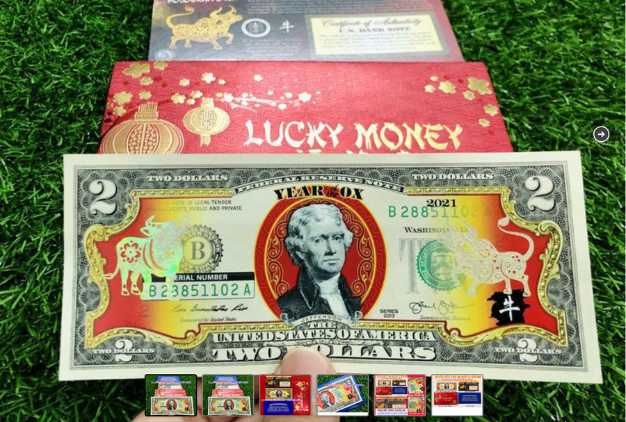 Đồng USD in hình trâu vàng cũng bán rầm rộ. Ảnh chụp màn hình Đồng USD in hình trâu vàng cũng bán rầm rộ. Ảnh chụp màn hình