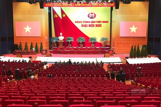 Hội trường Trung tâm Hội nghị Quốc gia - nơi diễn ra Đại hội Đại biểu toàn quốc lần thứ XIII. Ảnh T.Vương Hội trường Trung tâm Hội nghị Quốc gia - nơi diễn ra Đại hội Đại biểu toàn quốc lần thứ XIII. Ảnh T.Vương