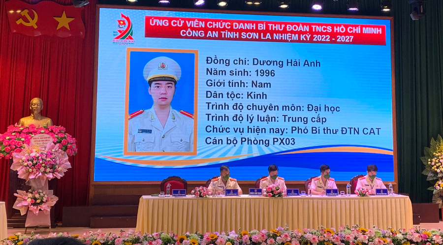 Đại hội Đoàn Thanh niên Công an tỉnh Sơn La bầu trực tiếp bí thư. Ảnh: BTC  Đại hội Đoàn Thanh niên Công an tỉnh Sơn La bầu trực tiếp bí thư. Ảnh: BTC