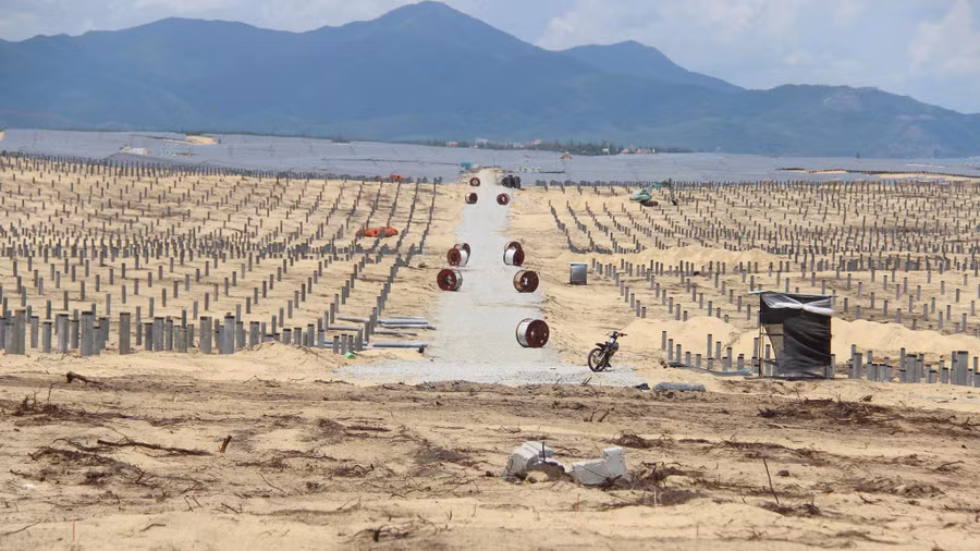 Khu vực triển khai dự án điện mặt trời Phù Mỹ. Ảnh: BẢO THOA