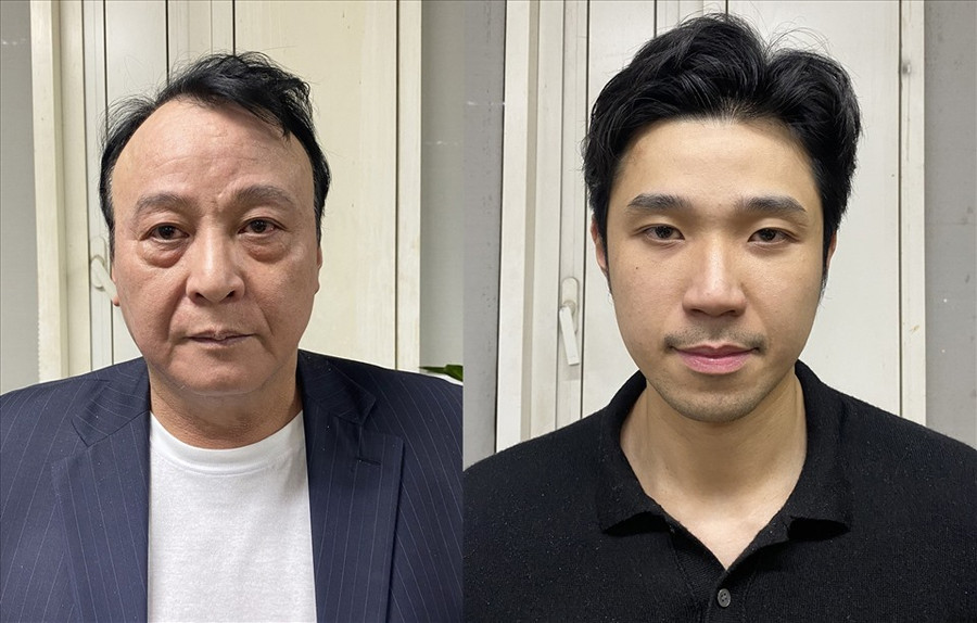 9 đợt chào bán trái phiếu của 3 công ty thuộc Tập đoàn Tân Hoàng Minh đã bị huỷ bỏ và tội danh "Lừa đảo" đã được khởi tố. Trong ảnh: Ông Đỗ Anh Dũng và Đỗ Hoàng Việt (con trai ông Dũng). Ảnh: Bộ Công an 9 đợt chào bán trái phiếu của 3 công ty thuộc Tập đoàn Tân Hoàng Minh đã bị huỷ bỏ và tội danh