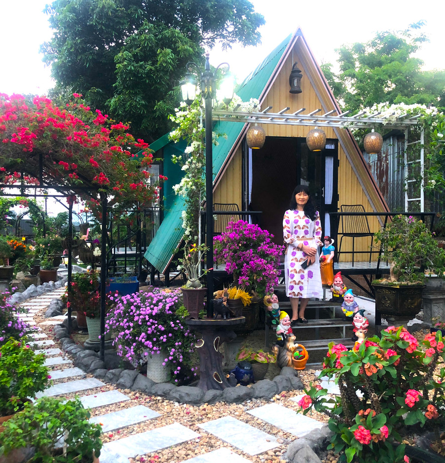 Từ năm 2016 đến nay, chị Trần Thị Bạch Tuyết (thôn Tân Bình, xã Tân An, huyện Đak Pơ, tỉnh Gia Lai) đầu tư khoảng 1 tỷ đồng xây dựng nhà vườn homestay. Ảnh: Ngọc Minh