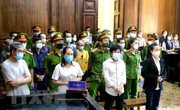 Các bị cáo tại phiên xét xử. (Ảnh: Thành Chung/TTXVN)  Các bị cáo tại phiên xét xử. (Ảnh: Thành Chung/TTXVN)