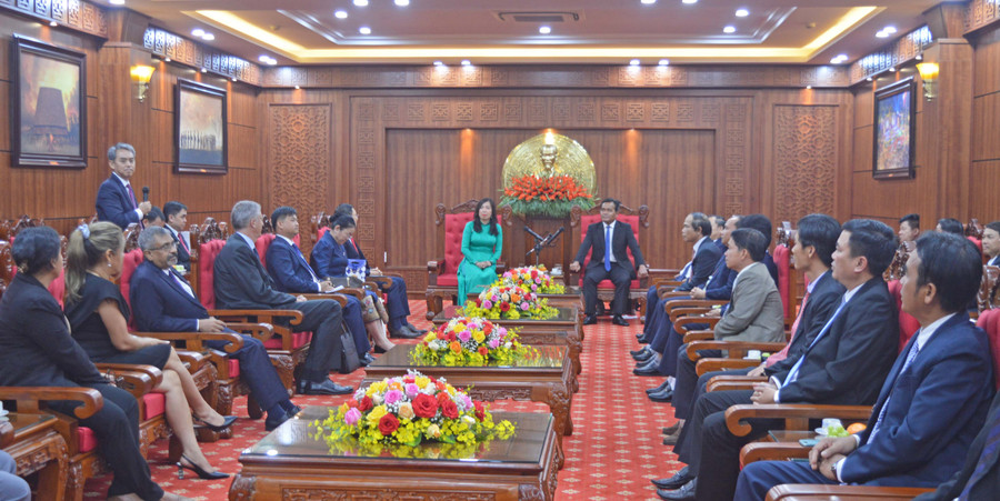 Quang cảnh buổi đón tiếp. Ảnh: Anh Huy