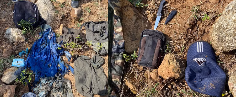 Các vật dụng phát hiện bên cạnh bộ xương. Ảnh: C.T.V