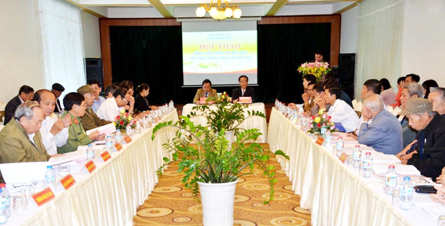 Quang cảnh hội thảo Tổng tiến công và nổi dậy Tết Mậu Thân 1968 tại Gia Lai do Ban Tuyên giáo Tỉnh ủy tổ chức ngày 30-1-2018. Ảnh: Vĩnh Hoàng Quang cảnh hội thảo Tổng tiến công và nổi dậy Tết Mậu Thân 1968 tại Gia Lai do Ban Tuyên giáo Tỉnh ủy tổ chức ngày 30-1-2018. Ảnh: Vĩnh Hoàng