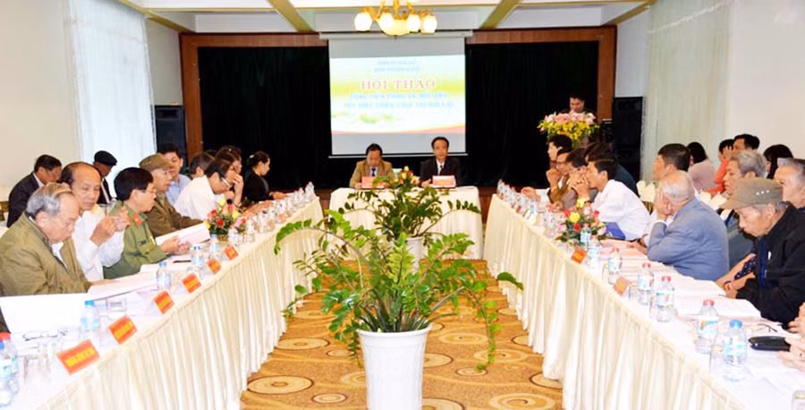  Quang cảnh hội thảo Tổng tiến công và nổi dậy Tết Mậu Thân 1968 tại Gia Lai do Ban Tuyên giáo Tỉnh ủy tổ chức ngày 30-1-2018. Ảnh: Vĩnh Hoàng