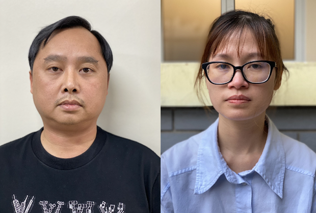  Đỗ Thành Nhân bị bắt cùng bị can Trịnh Thị Thúy Linh. Ảnh: Bộ Công an