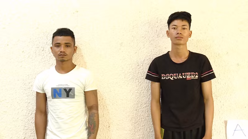  Đối tượng RMar Sun và KPă Hơn tại cơ quan điều tra.