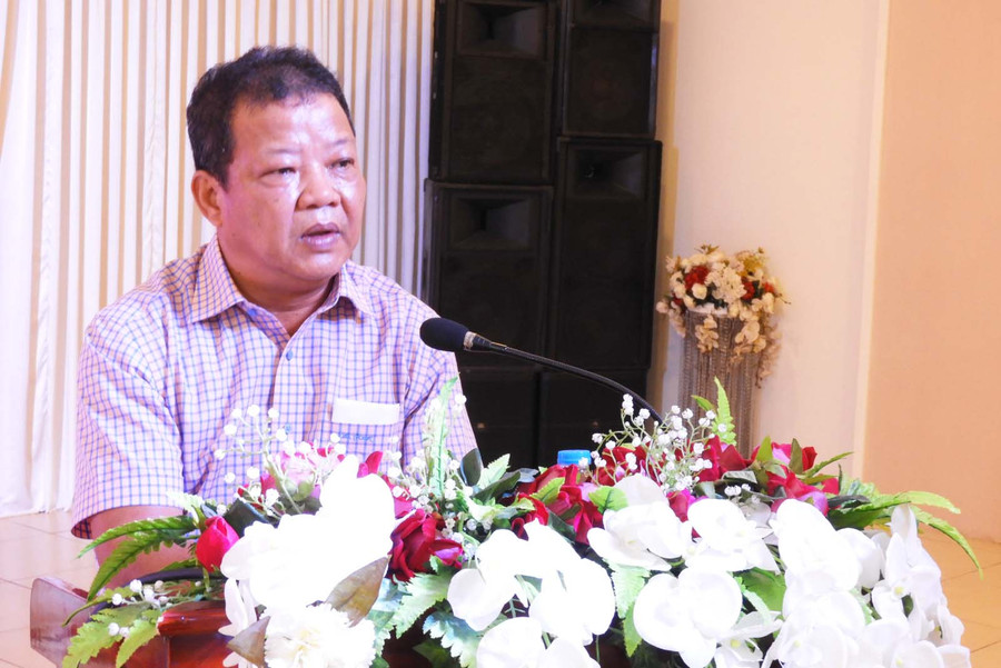 Trưởng Ban Tôn giáo tỉnh Hồ Hải Tần phát biểu tại hội nghị. Ảnh: Thanh Nhật