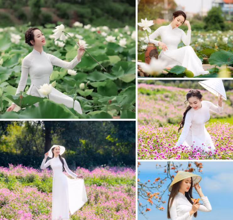 Thí sinh Miss World Vietnam 2022 trong những bộ áo dài trắng tinh khôi.