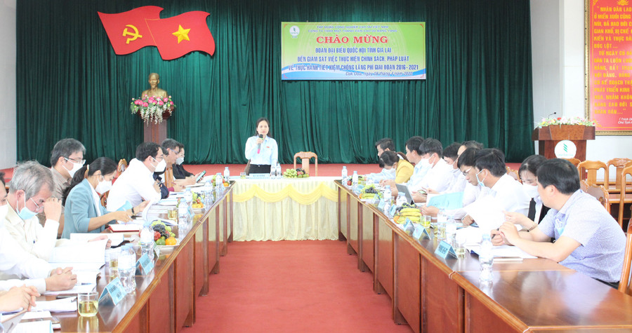 Quang cảnh buổi làm việc của đoàn giám sát tại Công ty TNHH một thành viên Cao su Mang Yang. Ảnh: Nguyễn Diệp Quang cảnh giám sát tại Công ty TNHH MTV Cao su Mang Yang. Ảnh: Nguyễn Diệp