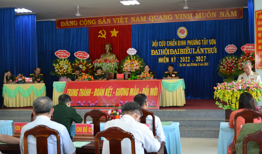 Quang cảnh Đại hội Đại biểu Hội CCB phường Tây Sơn, nhiệm kỳ 2022-2027. Ảnh: Hoàng Minh