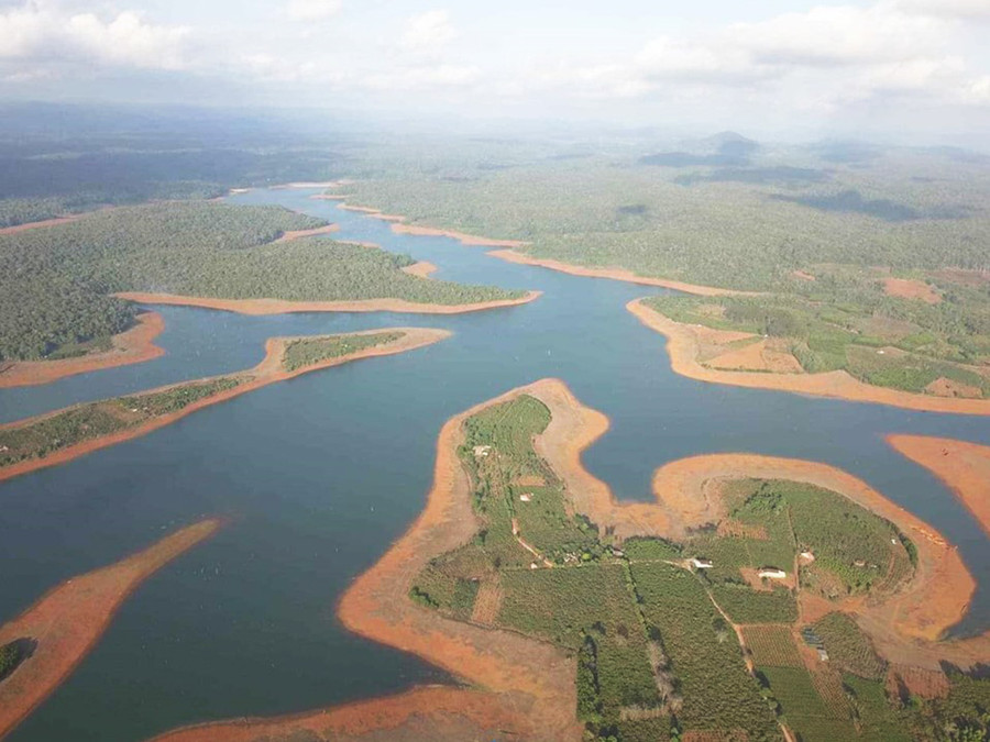  Lòng hồ B (xã Sơn Lang, huyện Kbang) nhìn từ trên cao. Ảnh: Hà Duyệt