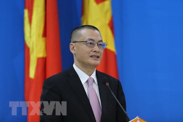 Đại sứ Việt Nam tại Đức Vũ Quang Minh. Ảnh: Hùng Vũ/TTXVN