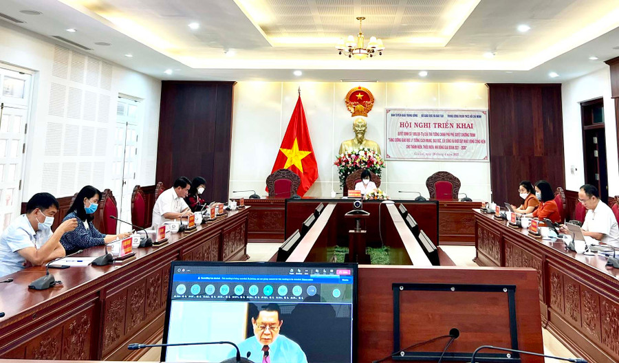 Quang cảnh hội nghị tại điểm cầu tỉnh Gia Lai. Ảnh: Phan Lài