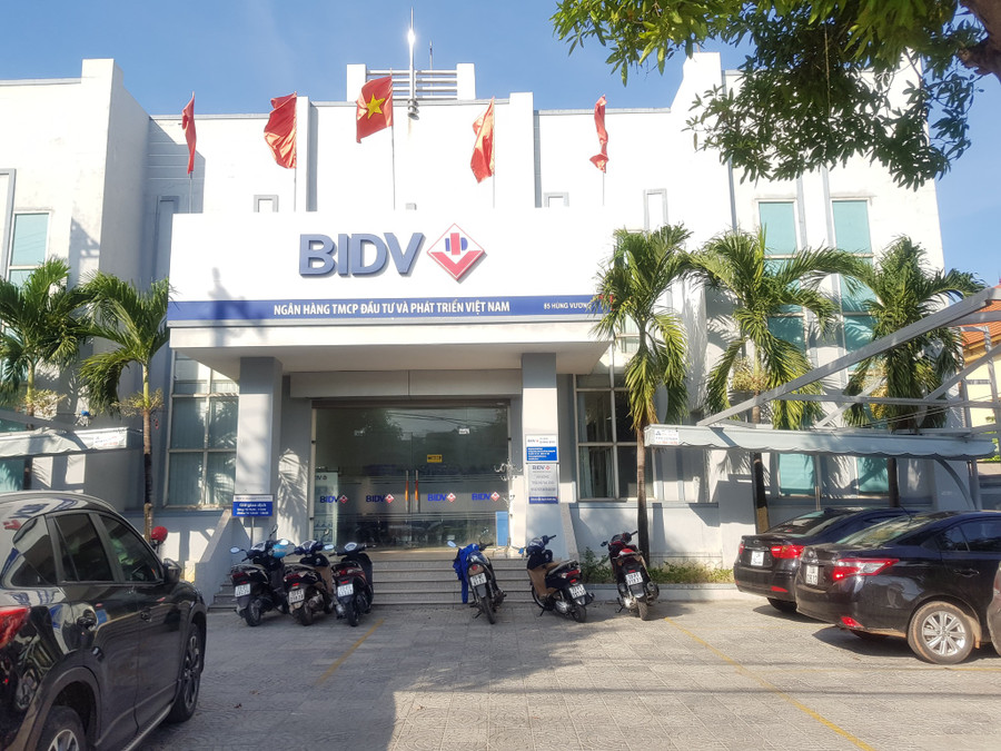 Phòng giao dịch Ngân hàng BIDV H.Bố Trạch, nơi xảy ra vụ việc. Ảnh: TL
