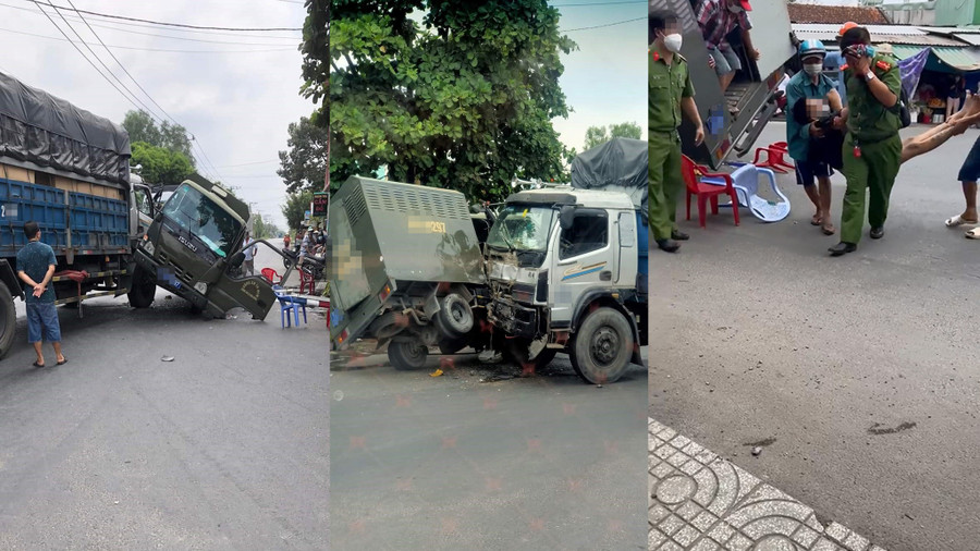 Vụ tai nạn khiến 2 phương tiện hư hỏng. Ảnh: T.K