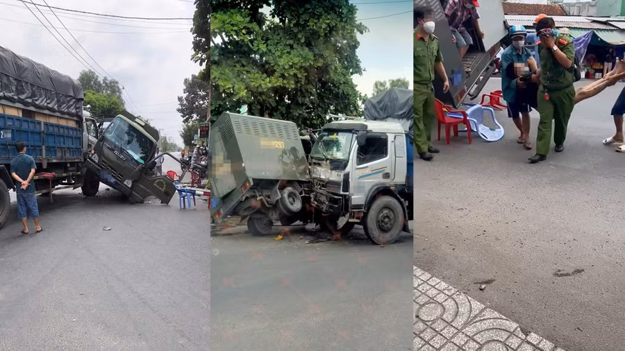 Vụ tai nạn khiến 2 phương tiện hư hỏng. Ảnh: T.K