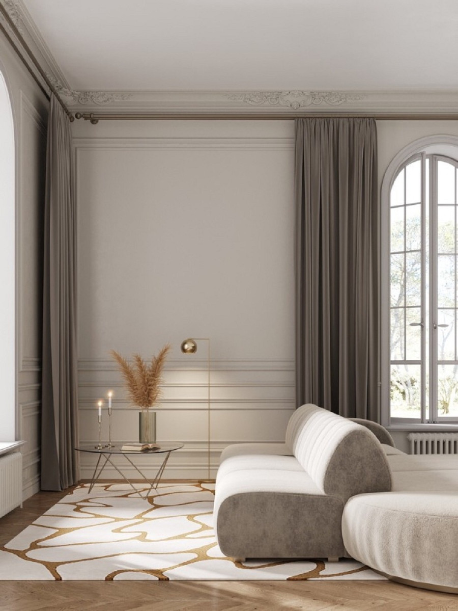  Khu vực sinh hoạt chung được thiết kế đơn giản nhằm mang lại sự thoải mái nhất cho cả gia đình. Bộ sofa màu kem sáng là sự bổ sung hoàn hảo cho phòng khách hiện đại và ấm cúng.