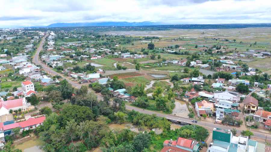 Một góc xã An Phú nhìn từ trên cao. Ảnh: Hồng Thi