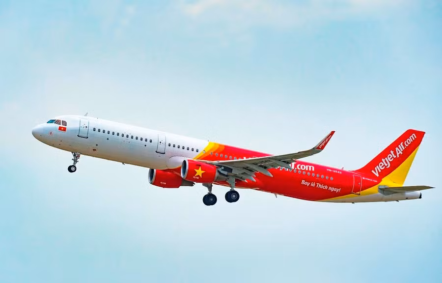 Máy bay của hãng hàng không Vietjet Air. Ảnh: CTV/Vietnam+