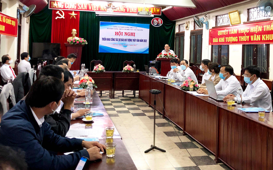 Hội nghị tổng kết, đánh giá công tác dự báo phục vụ phòng-chống thiên tai năm 2021 và nhận định tình hình khí tượng thủy văn khu vực Tây Nguyên năm 2022. Ảnh: Lê Hòa Hội nghị Hội nghị Tổng kết, đánh giá công tác dự báo phục vụ phòng-chống thiên tai năm 2021 và nhận định tình hình khí tượng thủy văn khu vực Tây Nguyên năm 2022. Ảnh: Lê Hòa