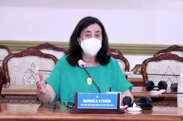 Bà Manuel V.Ferro, Phó Chủ tịch World Bank phát biểu tại buổi tiếp. (Ảnh: Xuân Khu/TTXVN) Bà Manuel V.Ferro, Phó Chủ tịch World Bank phát biểu tại buổi tiếp. (Ảnh: Xuân Khu/TTXVN)