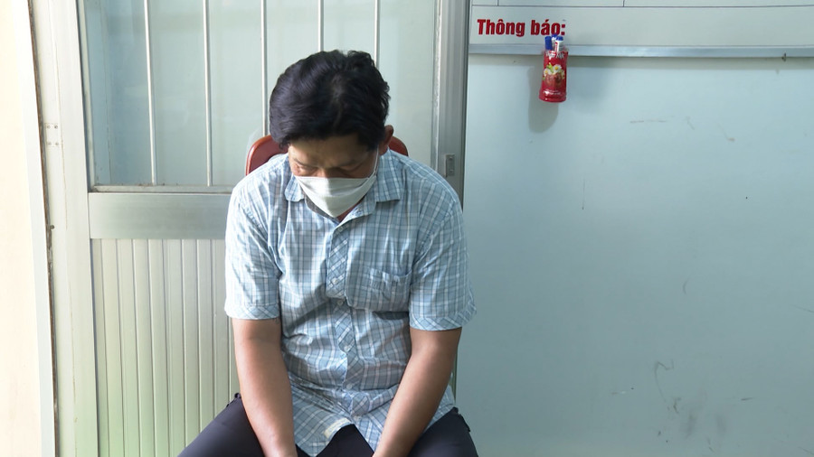 Bị can Trương Thanh Hải tại cơ quan công an. Ảnh: Xuân Phúc