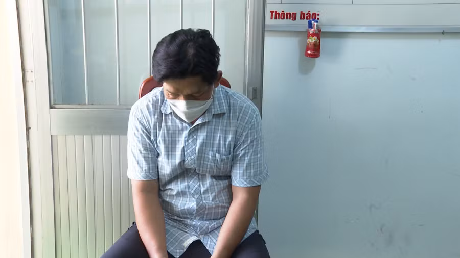 Bị can Trương Thanh Hải tại cơ quan công an. Ảnh: Xuân Phúc