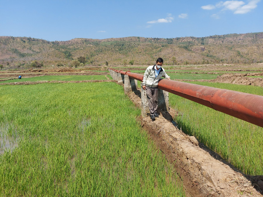  Công trình thủy lợi Plei Keo dẫn nước về tưới mát những cánh đồng ở xã Ayun. Ảnh: Nguyễn Tú
