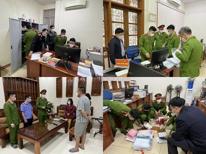 Lực lượng chức năng khám xét nhà, nơi làm việc của các đối tượng liên quan - Ảnh: Công an cung cấp Lực lượng chức năng khám xét nhà, nơi làm việc của các đối tượng liên quan - Ảnh: Công an cung cấp