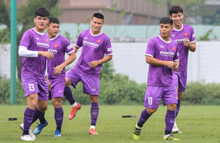 Lý Công Hoàng Anh (10) đã lên tập cùng tuyển Việt Nam. Ảnh: VFF