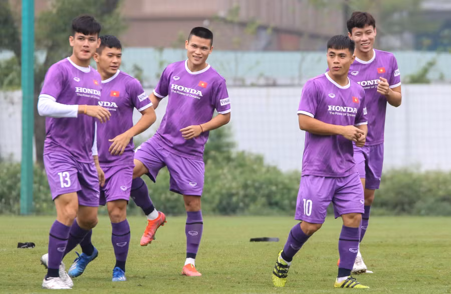 Lý Công Hoàng Anh (10) đã lên tập cùng tuyển Việt Nam. Ảnh: VFF