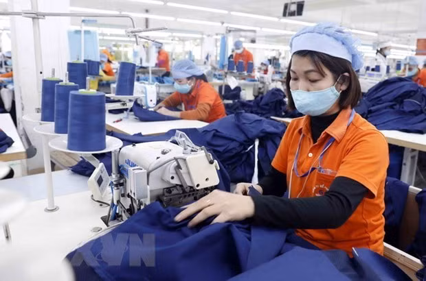 May hàng xuất khẩu sang thị trường Nhật Bản. Ảnh: Trần Việt/TTXVN