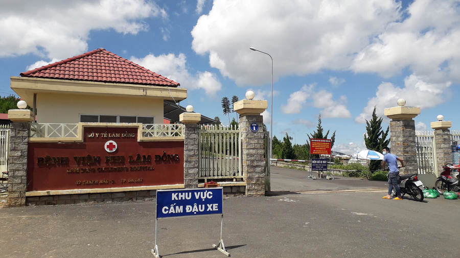 Bệnh viện Nhi Lâm Đồng, nơi điều trị bệnh nhân Covid-19 tầng 2 và 3. Ảnh: Lâm Viên