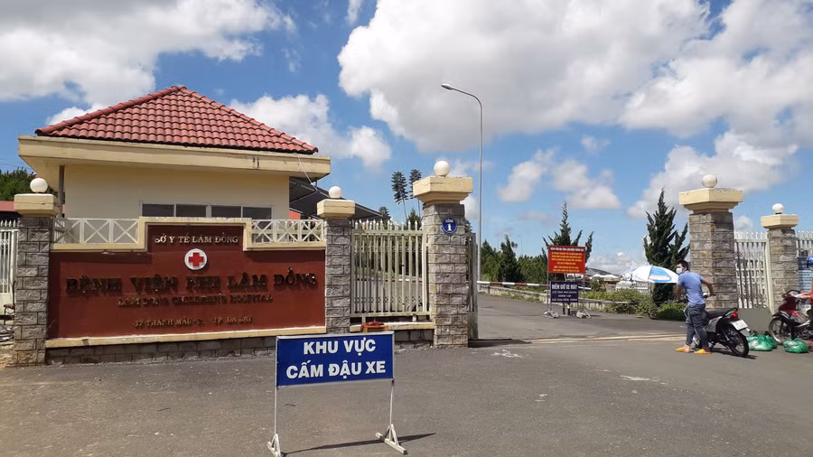 Bệnh viện Nhi Lâm Đồng, nơi điều trị bệnh nhân Covid-19 tầng 2 và 3. Ảnh: Lâm Viên