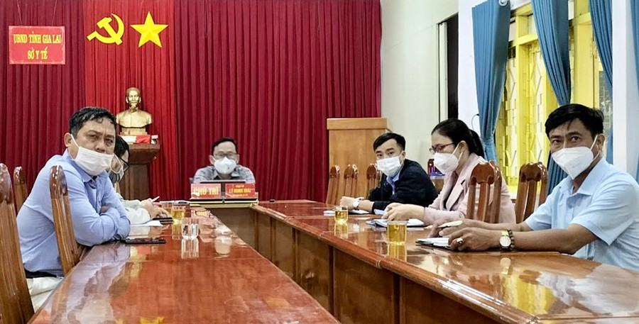 Quang cảnh hội nghị tập huấn trực tuyến tại điểm cầu Sở Y tế Gia Lai. Ảnh: Như Nguyện