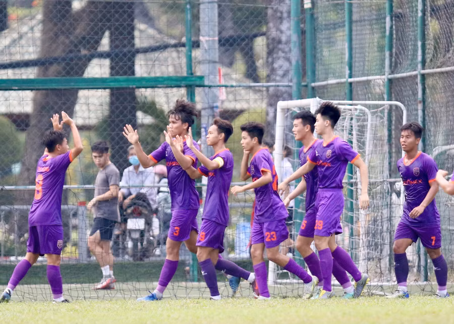 Niềm vui chiến thắng của Becamex Bình Dương. Ảnh: Khả Hòa