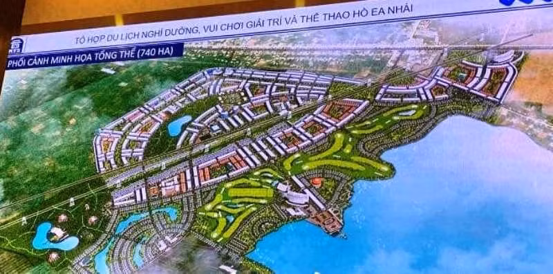 Phác đồ tổ hợp Khu du lịch sinh thái, vui chơi giải trí và sân golf hồ Ea Nhái. Ảnh: B.T