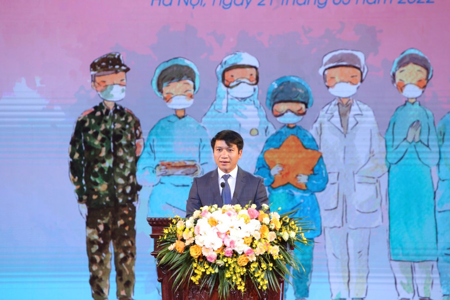 Anh Nguyễn Ngọc Lương phát biểu tại buổi lễ. Ảnh: Đăng Hải