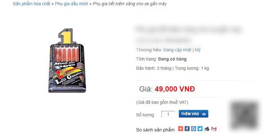 Phụ gia O.S.W được giới thiệu là đăng ký tại Cục bảo vệ môi trường của Mỹ (EPA). Ảnh: chụp màn hình Phụ gia O.S.W được giới thiệu là đăng ký tại Cục bảo vệ môi trường của Mỹ (EPA). Ảnh: chụp màn hình