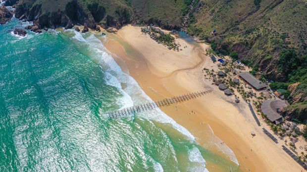 Đảo Kỳ Co trong vài năm trở lại đây luôn là một điểm thu hút khách du lịch đến tham quan vui chơi nhiều nhất Bình Định. Ảnh: Minh Sơn/Vietnam+